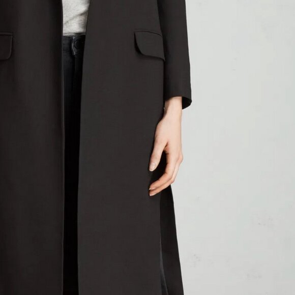 AllSaints Aleida Duster Coat | Black (Size US 6) - Picture 3 of 10